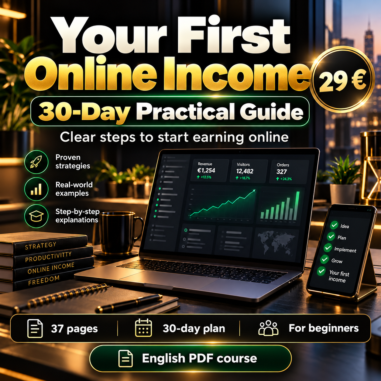 Your First Online Income course cover